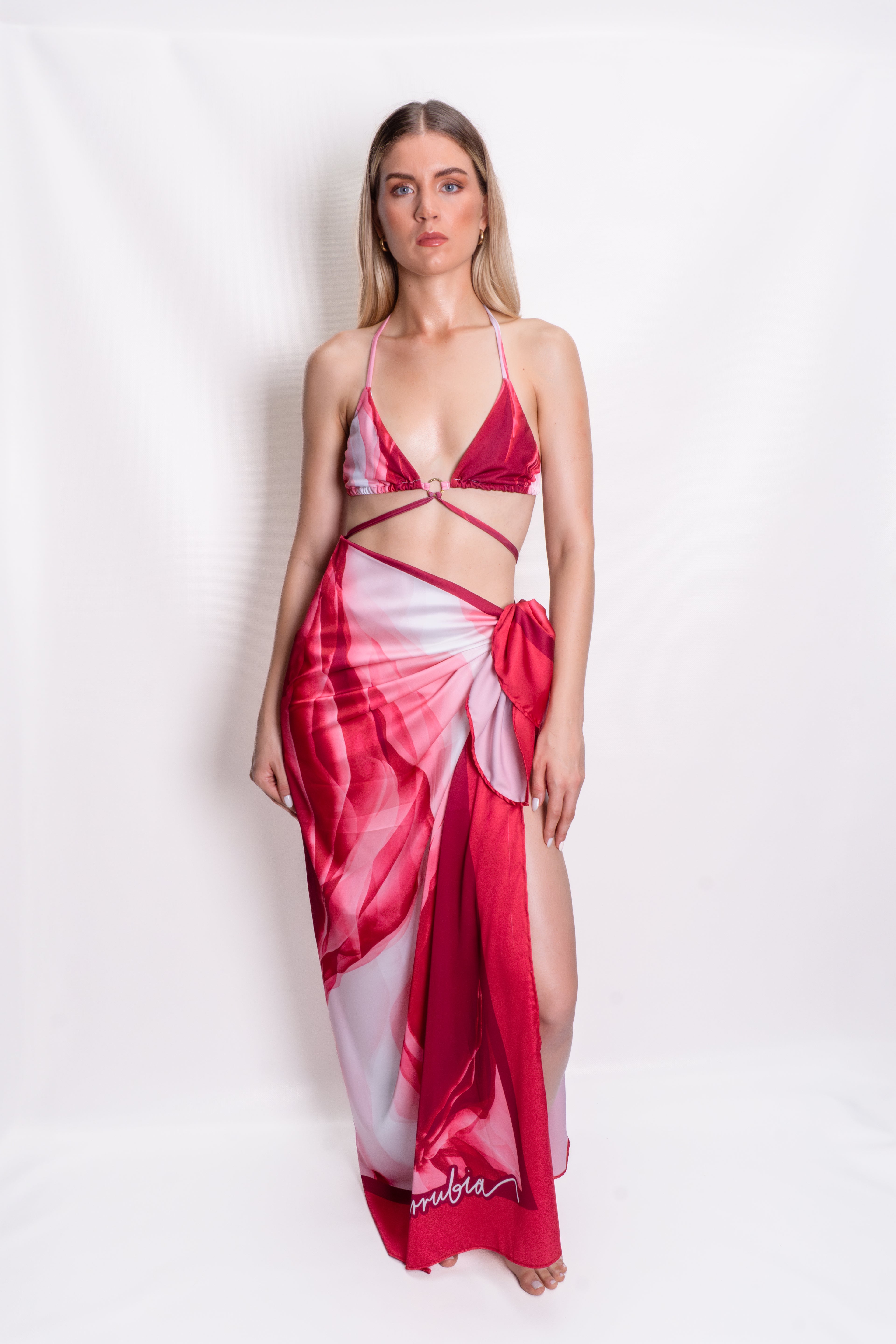 Pañuelo silk fire coral