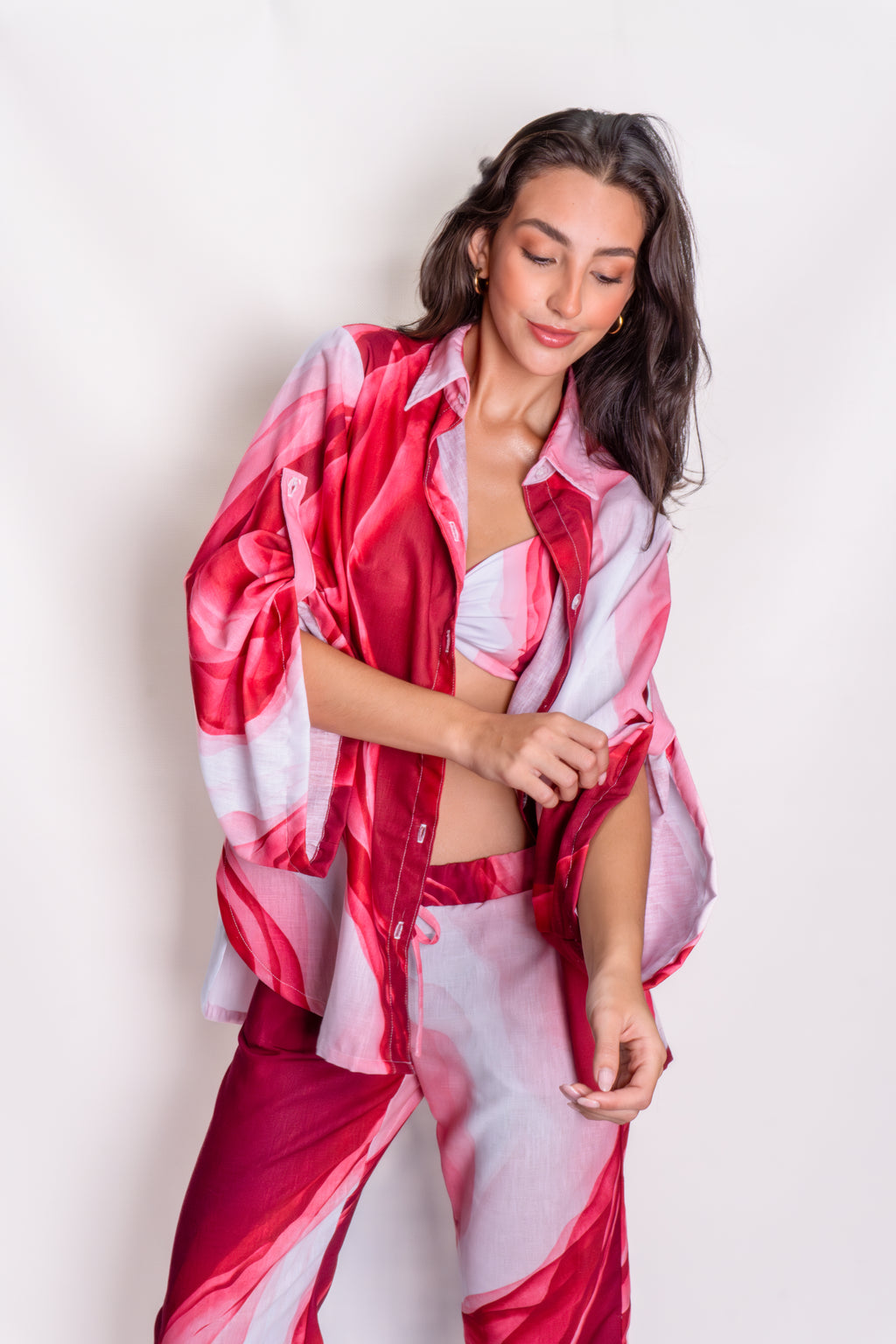 Camisón lino fire coral